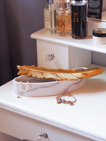 KARE pojeminik na biżuterię ZETA biały / złoty