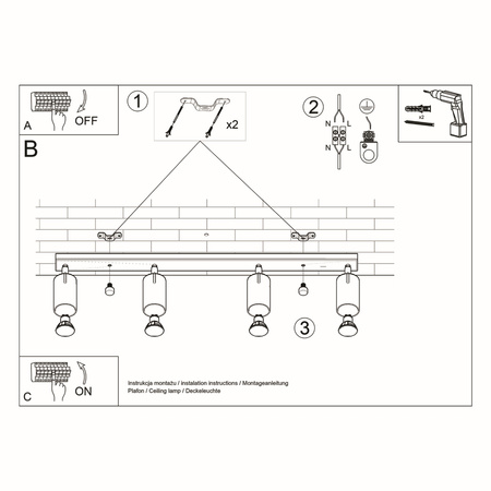 Plafon RING 4L biały