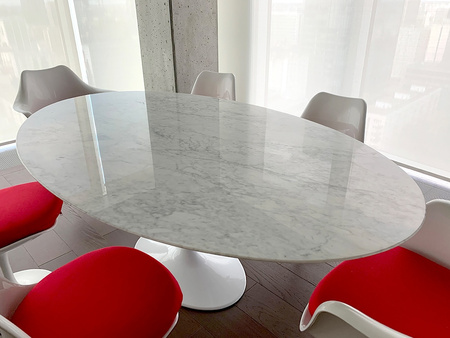 Stół TULIP ELLIPSE MARBLE CARRARA 200 biały - marmur, metal