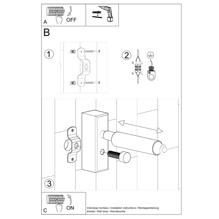 Kinkiet EYETECH 1 czarny