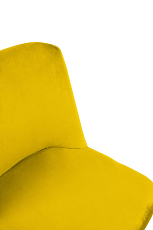 Krzesło DIEGO żółte - welur, podstawa czarno złota