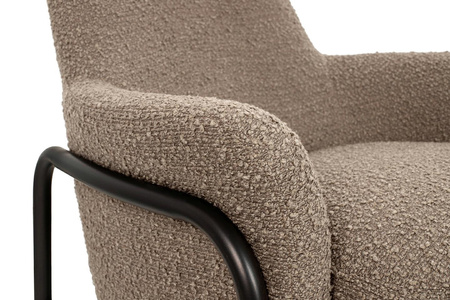 Fotel TEDDY GRAND z podnóżkiem ciemny brązowy - stal