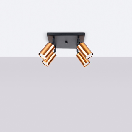 Plafon WINX 4 czarny/miedź