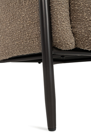 Fotel TEDDY GRAND z podnóżkiem ciemny brązowy - stal