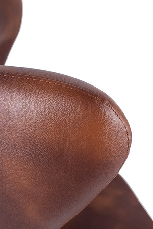 Fotel EGG SZEROKI PU brąz vintage koniak - podstawa stal