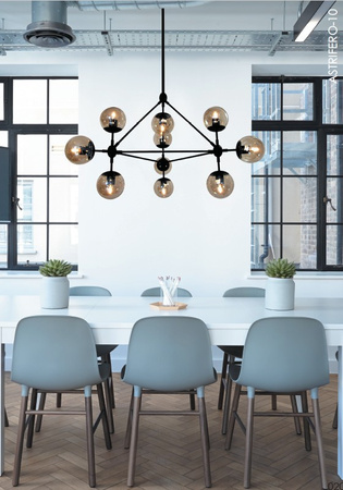 Lampa wisząca ASTRIFERO-10 bursztynowo czarna 90 cm
