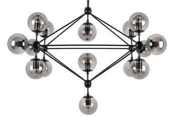 Lampa wisząca PLANETARIO 15 czarna - klosze dymione