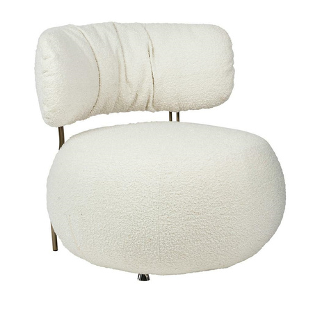 Fotel LOW TEDDY biały - stal