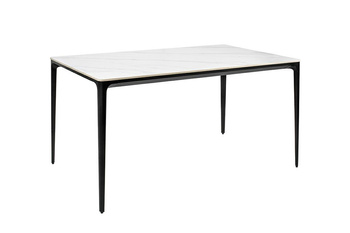 Stół SLIM 140x80 biały, czarny -          ceramiczny marmur, aluminium