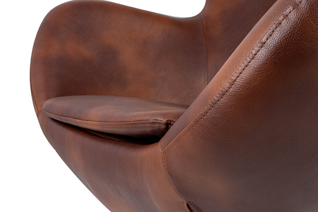 Fotel EGG SZEROKI PU brąz vintage koniak - podstawa stal