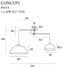 MAXLIGHT P0454 LAMPA WISZĄCA CONCEPT ZŁOTA