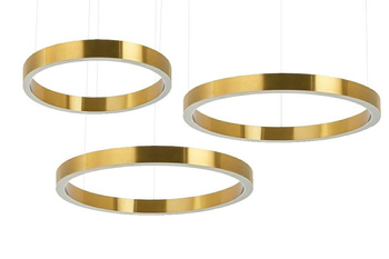 MOOSEE lampa wisząca RING 60 + 80 + 80    złota na jednej podsufitce