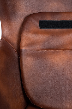 Fotel EGG SZEROKI PU brąz vintage koniak - podstawa stal