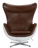 Fotel EGG AVIATOR PU brązowy - ekoskóra, metal