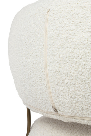 Fotel LOW TEDDY biały - stal