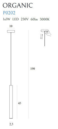 MAXLIGHT P0202 LAMPA WISZĄCA ORGANIC I BIAŁA