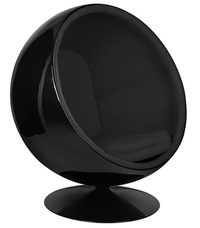 Fotel BALL BLACK czarny - włókno szklane, metal