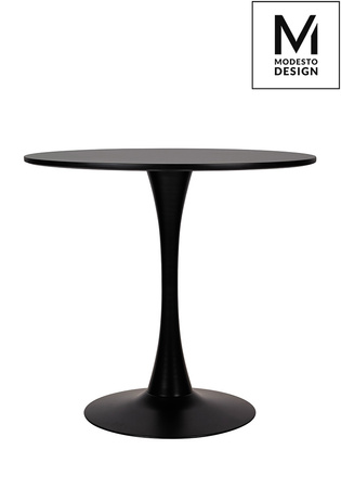 MODESTO stół TULIP FI 80 czarny - MDF, podstawa metalowa