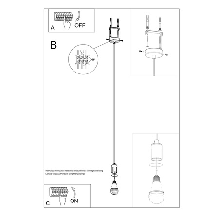 Lampa wisząca EDISON czarna