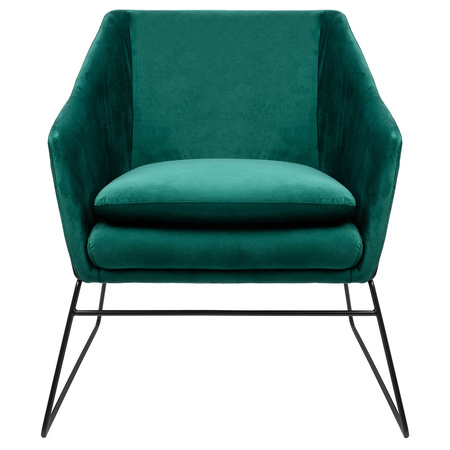 Fotel EMMA VELVET ciemny zielony - welur, metal