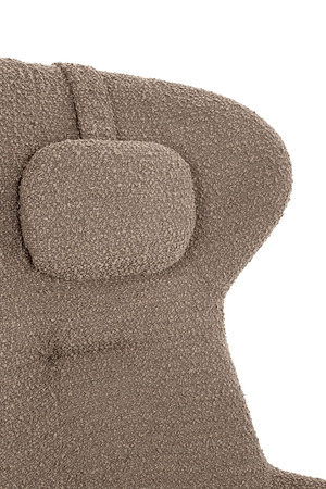 Fotel TEDDY GRAND z podnóżkiem ciemny brązowy - stal