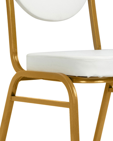 Krzesło bankietowe / konferencyjne HESTIA białe / złote