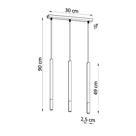 Lampa wisząca MOZAICA 3L czarny/złoto