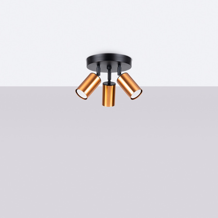 Plafon WINX 3P czarny/miedź