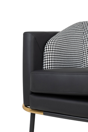 Fotel GUBI czarny - ekoskóra, metal