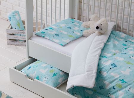 LAMY pościel z wypełnieniem i poduszką płaską (drobny wzór)