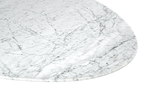 Stół TULIP ELLIPSE MARBLE CARRARA 200 biały - marmur, metal