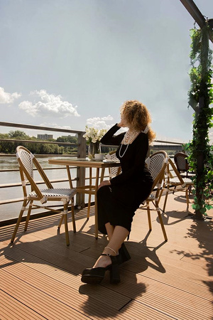 Krzesło ogrodowe CAFE PARIS białe rattan