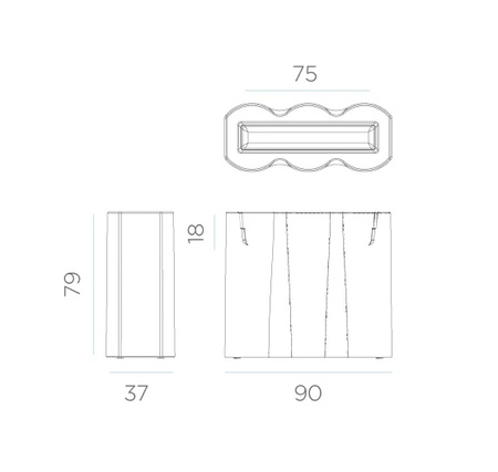 NEW GARDEN donica PALMERA 80 CABLE biała