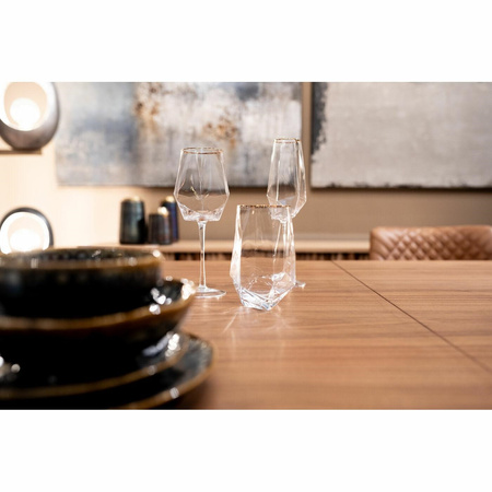 KARE komplet 4 kieliszków do szampana DIAMOND RIM 360 ml