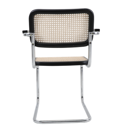 Krzesło VIENNA rattanowo czarne z podłokietnikami