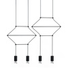Lampa wisząca FLUSSO LINE 4 czarna
