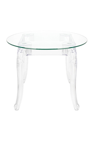 Stół KING ROUND 90 transparentny - poliwęglan, szkło hartowane