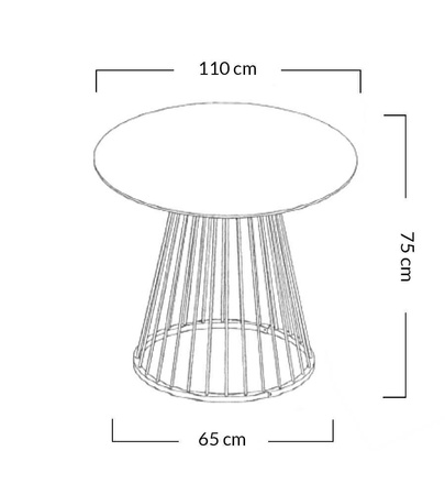 Stół GLAM MARBLE 110 - MDF, chromowana podstawa