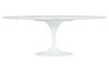 Stół TULIP ELLIPSE MARBLE CARRARA biały - blat owalny marmurowy, metal