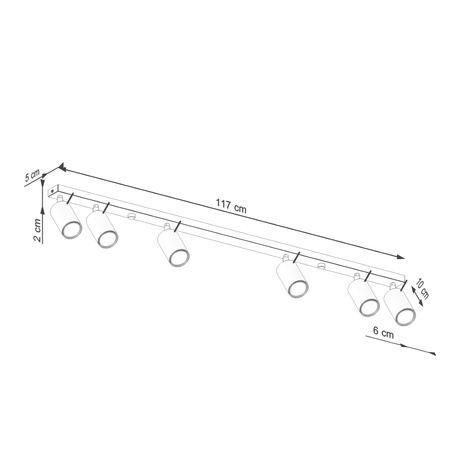Plafon RING 6L ochra czerwona