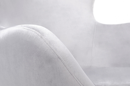 Fotel EGG SZEROKI VELVET jasny szary.37 - welur, podstawa stal