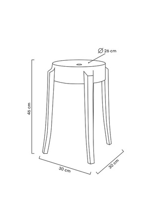 Stołek CHARLES 46 dymiony - poliwęglan
