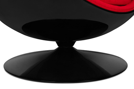 Fotel OVALIA BLACK czerwony - włókno szklane, metal