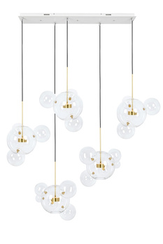MOOSEE lampa wisząca CAPRI LINE 5 złota   - 300 LED, aluminium, szkło