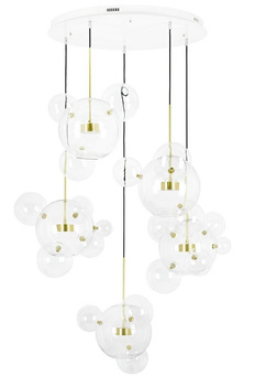 MOOSEE Lampa wisząca CAPRI DISC 5 złota   - 300 LED, aluminium, szkło