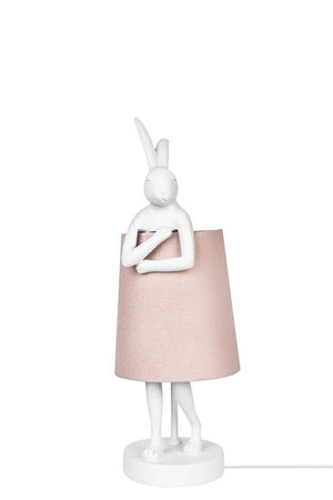 KARE lampa stołowa RABBIT 50 cm biała / różowa