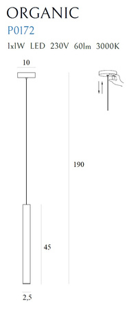 MAXLIGHT P0172 LAMPA WISZĄCA ORGANIC I CHROM
