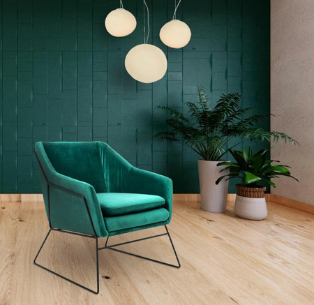 Fotel EMMA VELVET ciemny zielony - welur, metal
