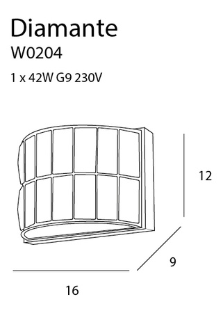 MAXLIGHT W0204 DIAMANTE KINKIET