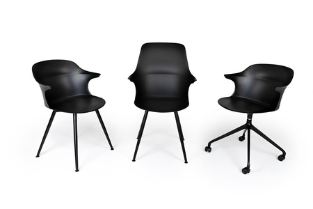 Krzesło BRAZO HIGH czarne - polipropylen, metal